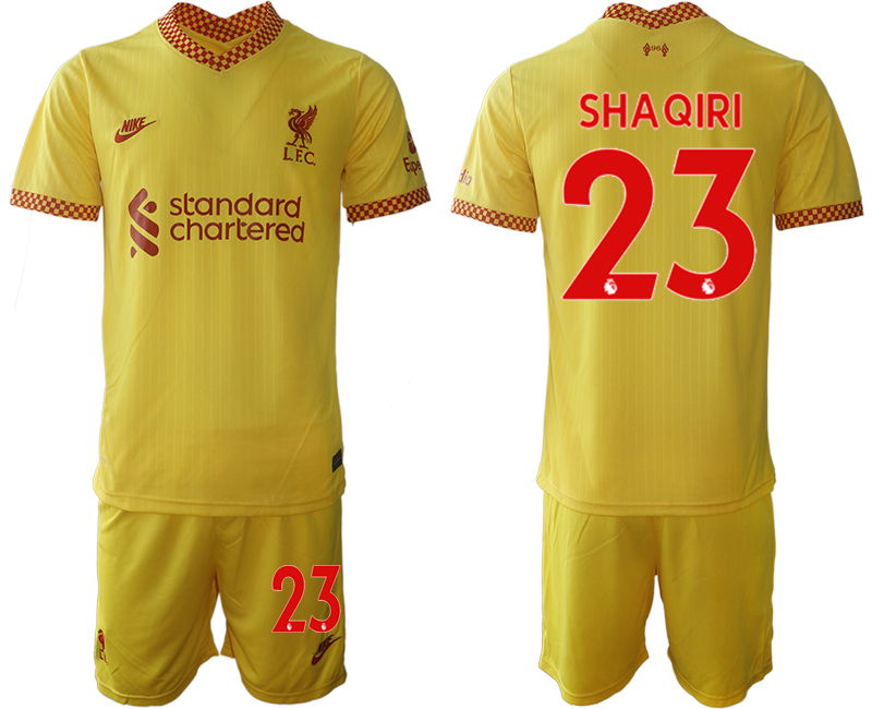 Men 2021-2022 Club Liverpool Second away yellow #23 Soccer Jersey